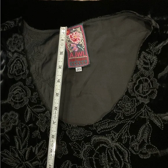 Johnny Was Black Velvet Maxi Dress - Picture 16 of 16